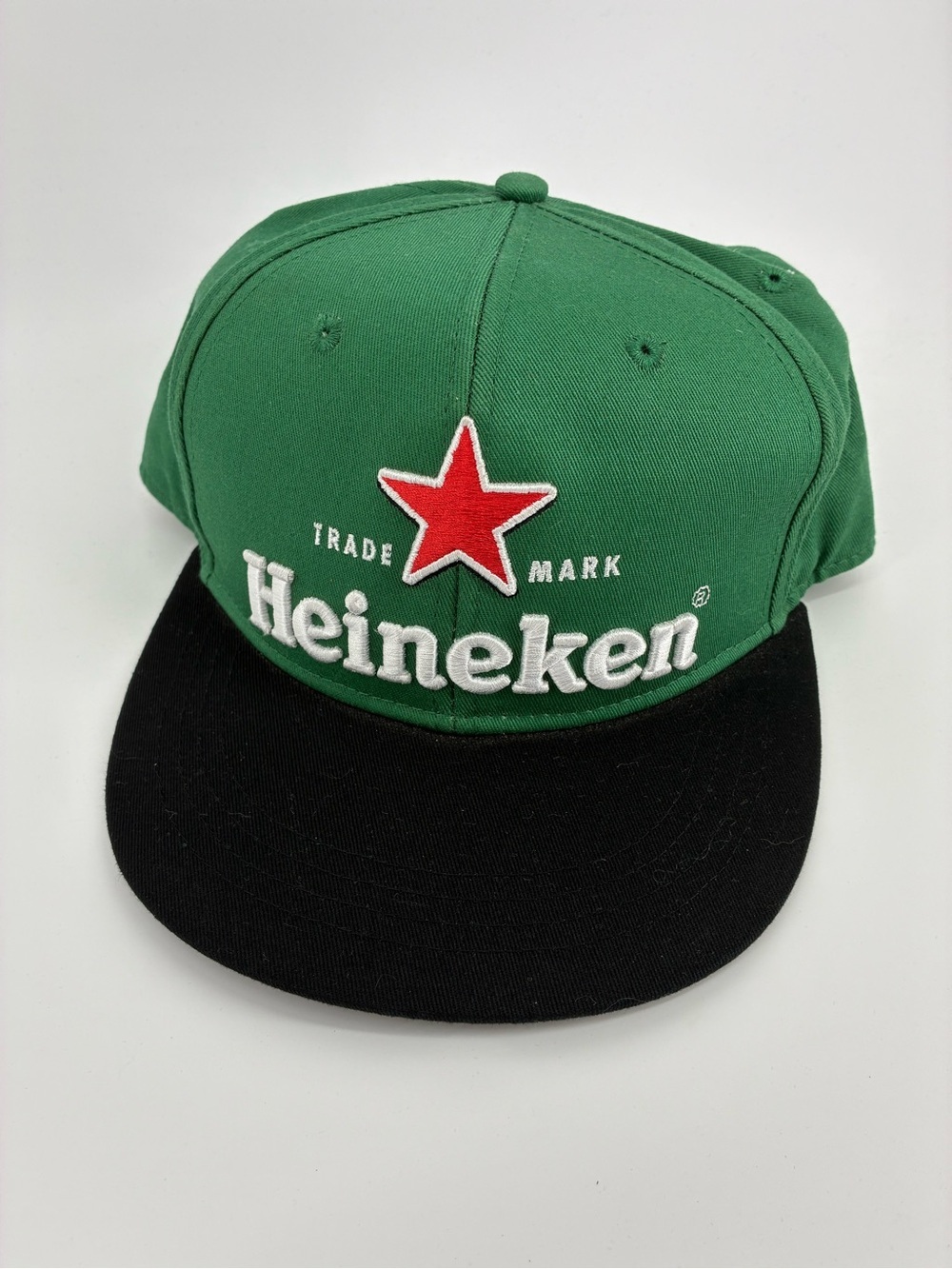 Heineken Embroidered Snap Back Trucker Green and Black Cap